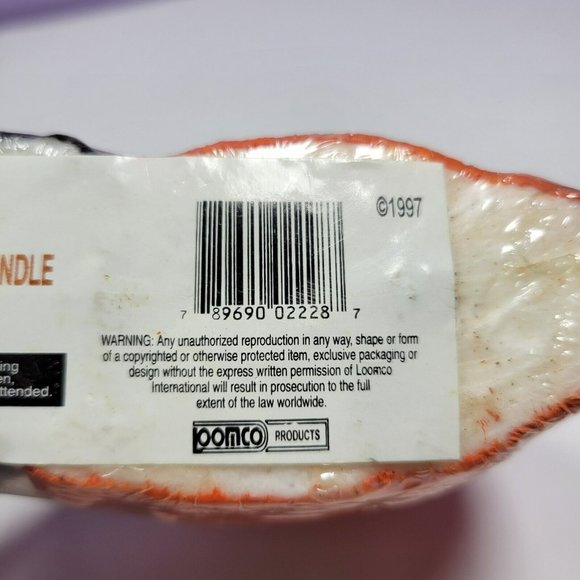 Vintage Halloween Black Cat & Pumpkin Glow in Dark Candle 1997 Loomco NEW 6x5" - Picture 3 of 5